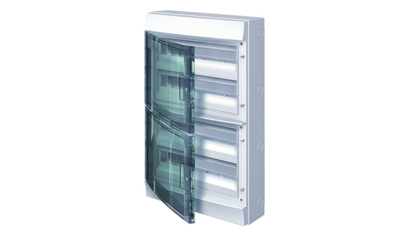 ABB 1SL1209A00, centralino Mistral65, 72 vie, 125A, custodia plastica, IP65, montaggio superficiale, dimensioni 735x430x155mm.