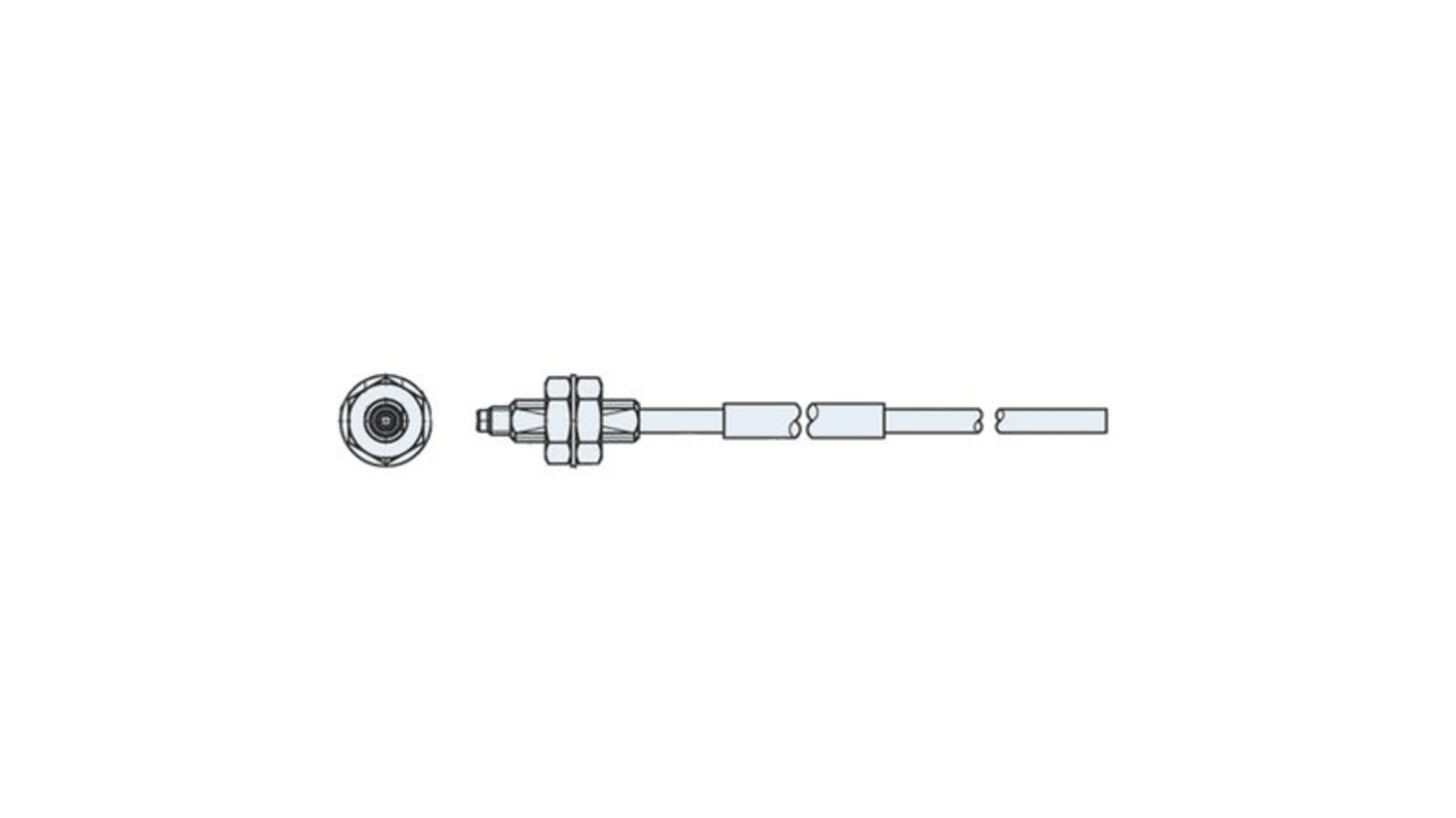 Sensore a fibra ottica Panasonic FT-42, IP67, temperatura -55/+80°C, lunghezza 2 metri, diametro 8,5 mm, montaggio vite M4.