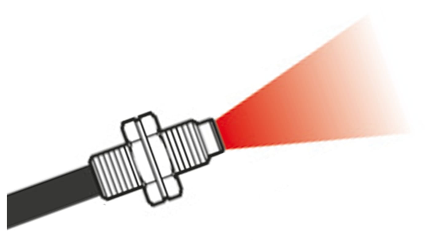 Sensore a fibre ottiche Panasonic FD-61, M6, IP64, per applicazioni industriali, temperatura -40 °C a +70 °C, lunghezza 2 m.