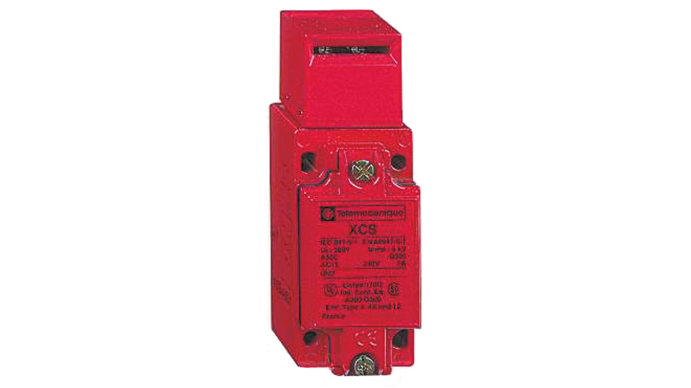 Interruttore di interblocco di sicurezza a chiave Telemecanique Sensors XCSA713, 2NC/1NA, IP67, 240V, 6A, dimensioni 114mm x 40mm x 44mm.