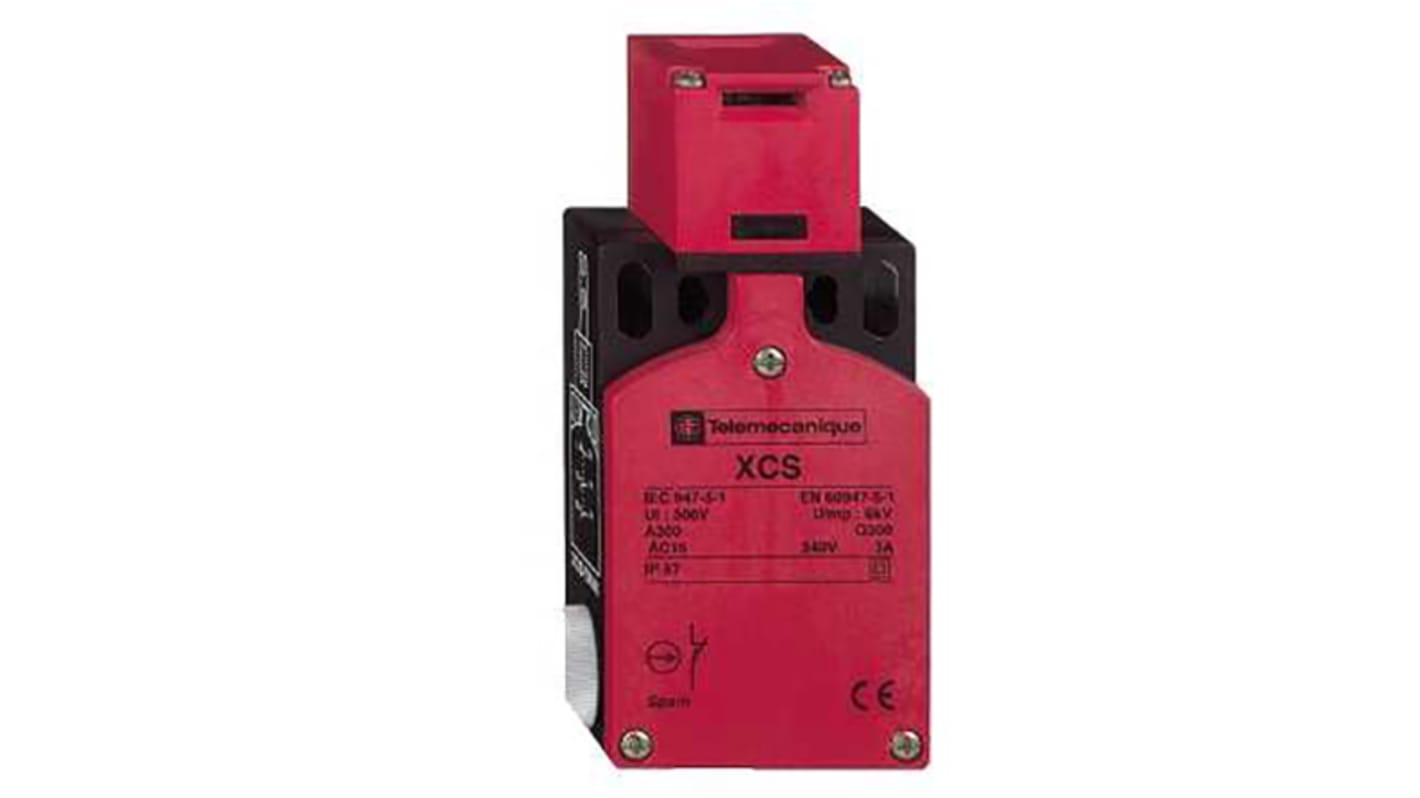 Interruttore di interblocco di sicurezza a chiave Telemecanique Sensors XCSTA793, 2NC/1NA, protezione IP67, dimensioni 115mm x 52mm x 30mm.