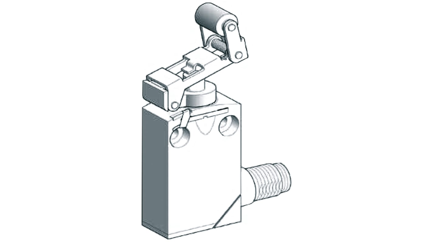 Interruttore di fine corsa Telemecanique Sensors, stantuffo a leva a rullo, configurazione NO/NC, protezione IP66/IP67/IP68, dimensioni 50mm x 30mm x 16mm.