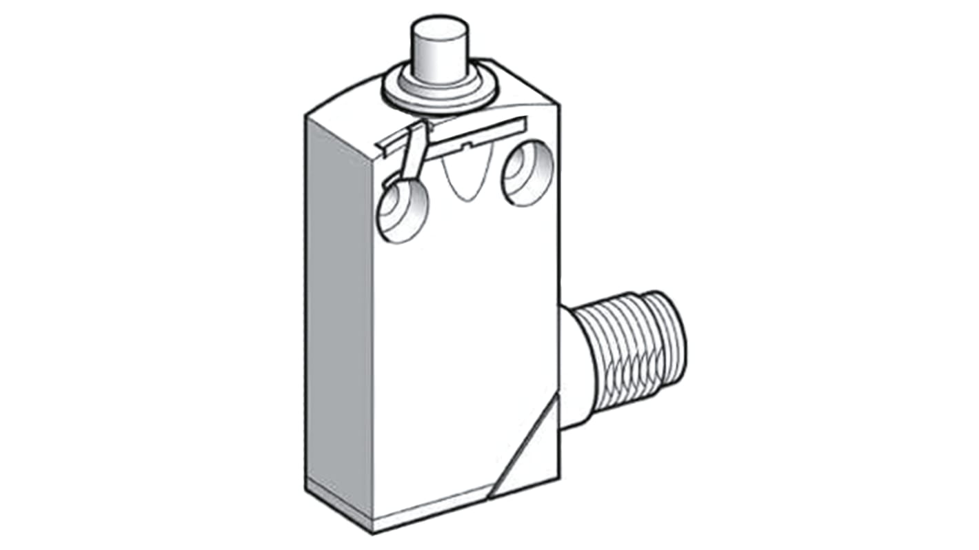 Interruttore di fine corsa Telemecanique Sensors XCMD2110M12, stantuffo NO/NC, protezione IP66/IP67/IP68, dimensioni 50mm x 30mm x 16mm.