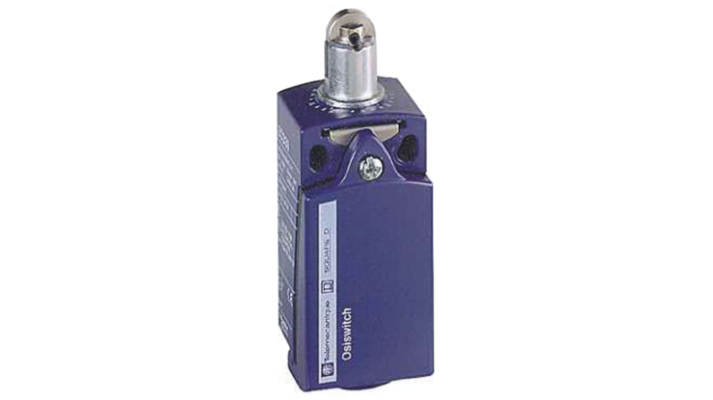 Interruttore di fine corsa a rotella Telemecanique Sensors XCKD2102N12, DPST, contatti NO/NC, protezione IP66/IP67, dimensioni 65mm x 31mm x 30mm.
