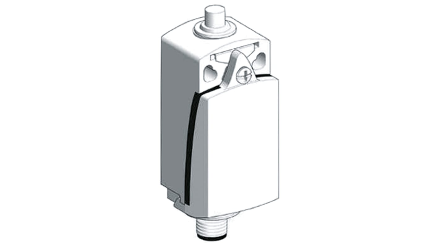 Interruttore di fine corsa Telemecanique Sensors XCKD2110M12, stantuffo NO/NC, corpo in lega di zinco, protezione IP66/IP67.