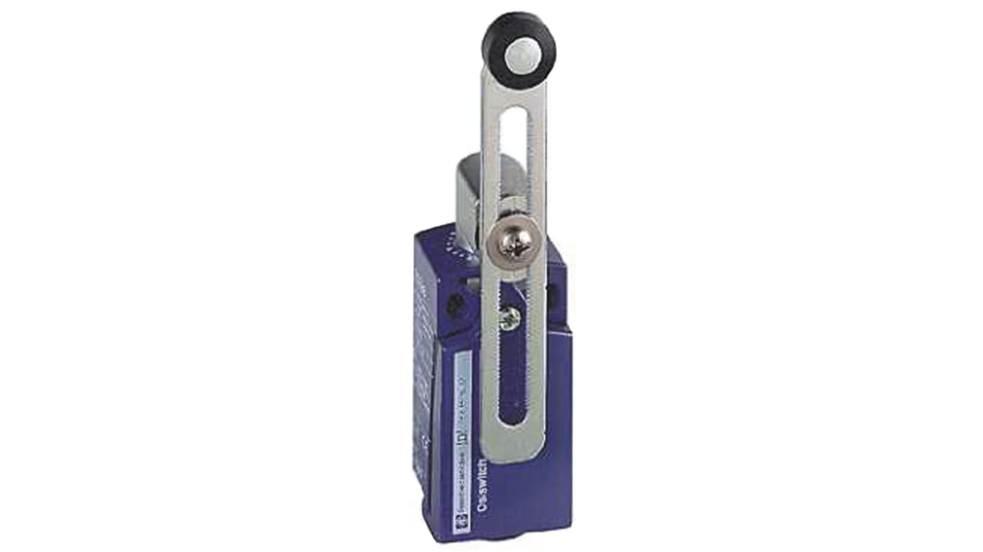 Interruttore di fine corsa Telemecanique Sensors XCKD2145N12, leva a rullo NO/NC, IP66/IP67, 10A, 240V, dimensioni 65x31x30mm.