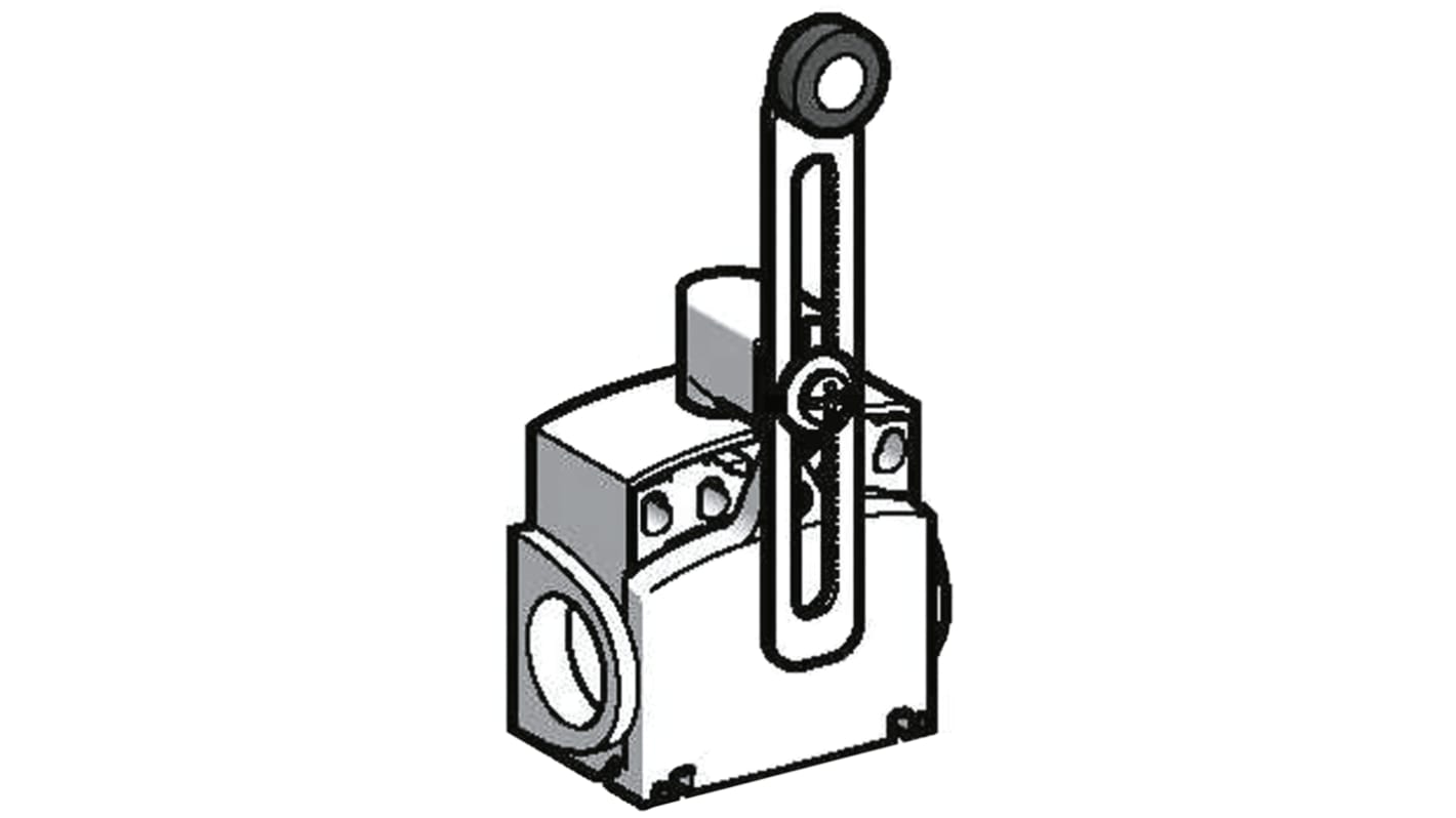 Interruttore di fine corsa Telemecanique Sensors XCKT2145N12, leva a rullo NO/NC, protezione IP66/IP67, dimensioni 51mm x 58mm x 30mm.