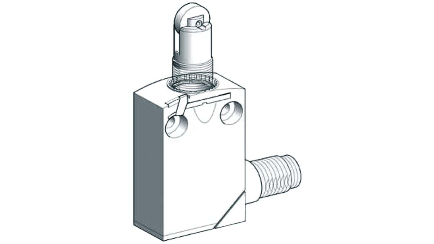 Interruttore di fine corsa Telemecanique Sensors XCMD21F2M12, stantuffo NO/NC, protezione IP66, dimensioni 50mm x 30mm x 16mm.