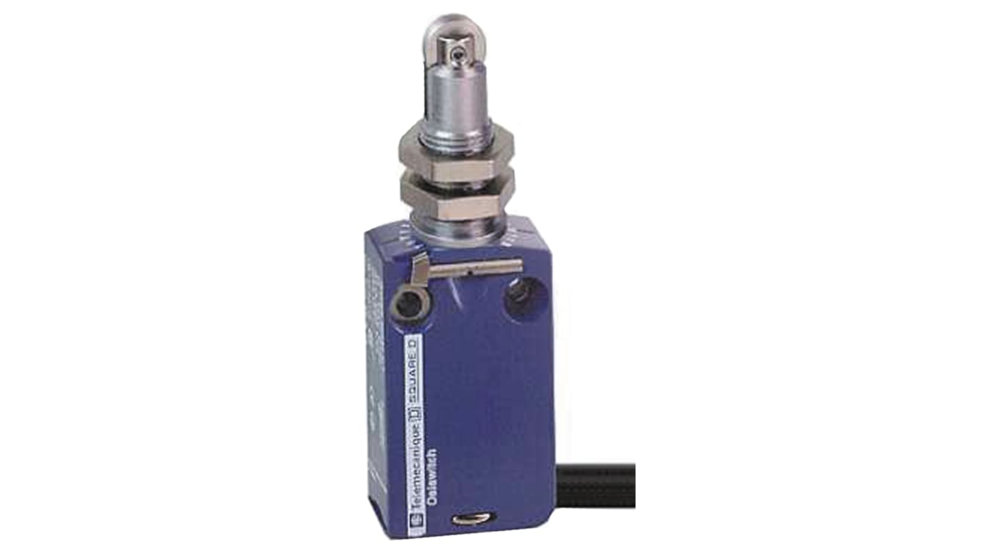 Interruttore di fine corsa Telemecanique Sensors XCMD21F2L5, stantuffo NO/NC, protezione IP66/IP67/IP68, dimensioni 50mm x 30mm x 16mm.