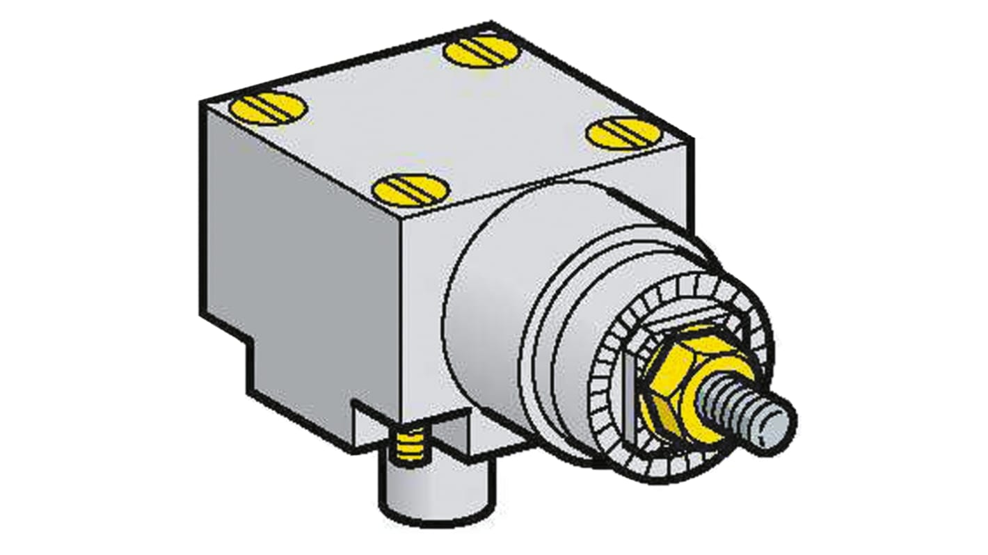 Testa rotante Telemecanique Sensors ZCKE096 per interruttori di fine corsa, compatibile con serie 9007 e XCKJ, grado di protezione IP66.