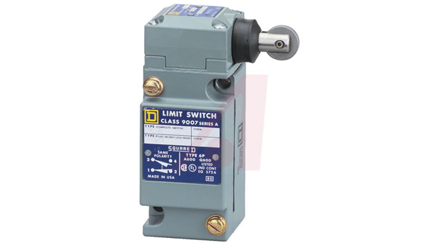Interruttore di fine corsa Telemecanique Sensors 9007C54F, configurazione NO/NC, grado di protezione IP67, dimensioni 102mm x 39mm x 45mm.