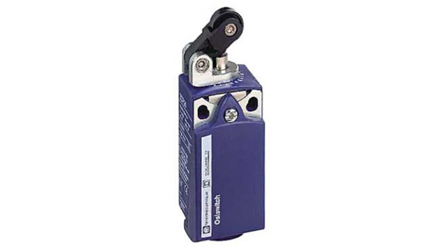 Interruttore di fine corsa Telemecanique Sensors XCKP2521G11, tasto a rotella, configurazione NO/NC, protezione IP66/IP67, dimensioni 65x31x30mm.