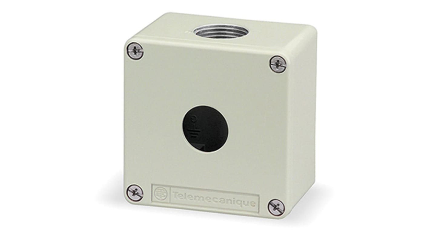 Pulsante di controllo Schneider Electric, serie Harmony XAP, IP65, diametro foro 22 mm, dimensioni 80x80x51.5 mm.