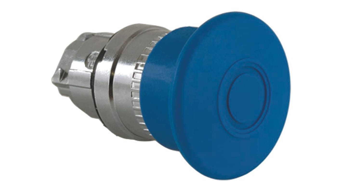 Attuatore pulsante rotondo blu Schneider Electric ZB4BT6, diametro foro 22mm, protezione IP66/IP67/IP69K.