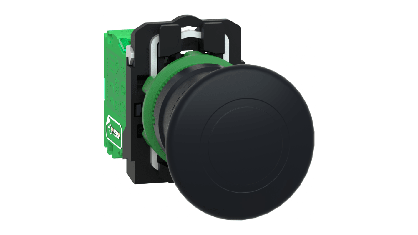 Interruttore di comando radio Schneider Electric, pulsante rotondo nero, diametro foratura 40 mm, serie Harmony XB5.