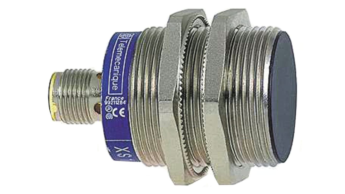 Sensore di prossimità cilindrico PNP Telemecanique Sensors XS1N30PB349D, M30, rilevamento 20 mm, IP 68, montaggio a filo.