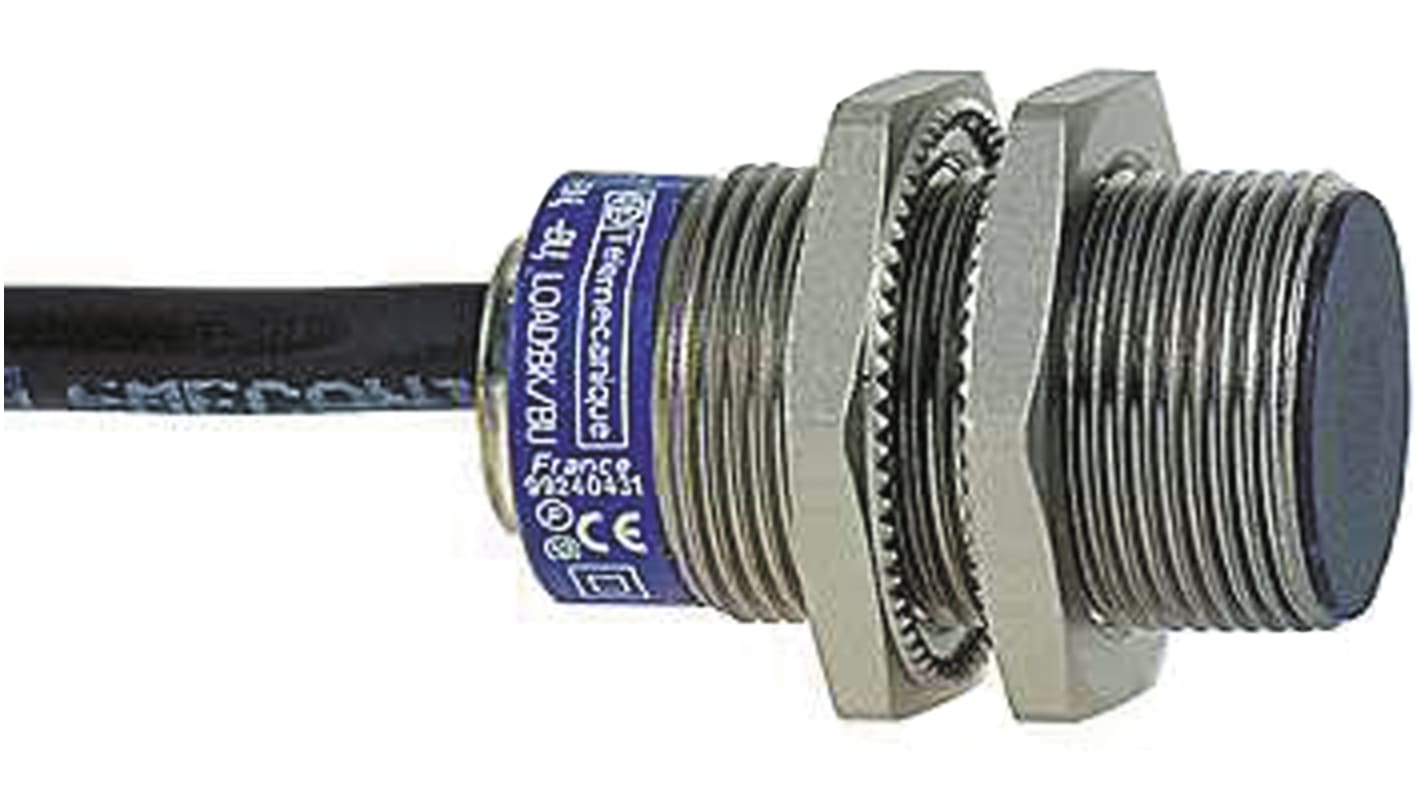 Sensore di prossimità cilindrico PNP Telemecanique Sensors XS1N18PA349L1, M18, rilevamento 10 mm, IP68/IP69K, montaggio a filo.