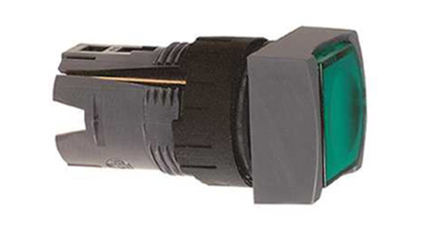 Coperchio testa pulsante instabile verde quadrato Schneider Electric ZB6CW3, compatibile con Harmony XB6, IP65, montaggio semplice.