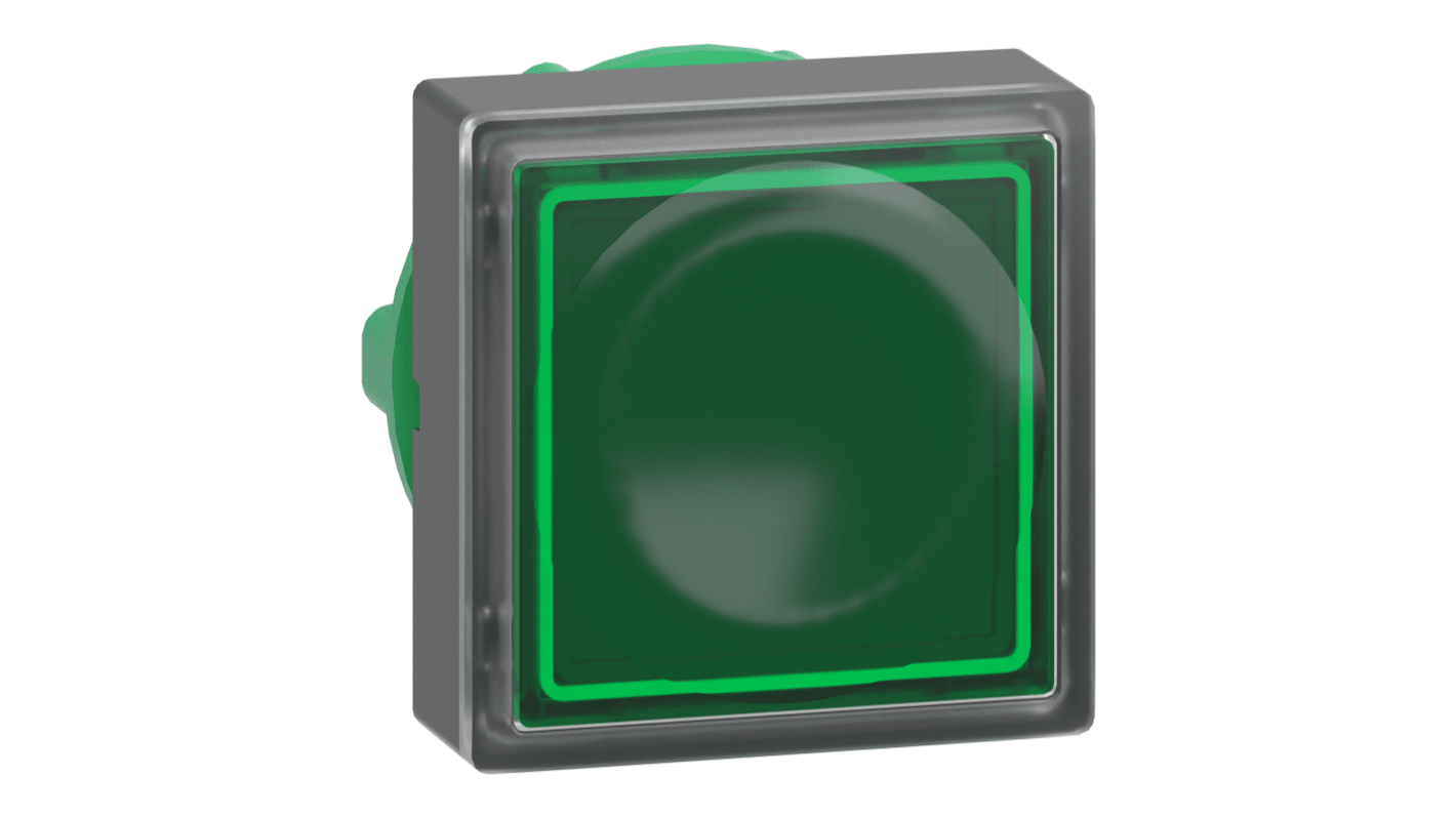 Attuatore pulsante instabile verde Schneider Electric, serie Harmony XB5, diametro foro 22 mm, protezione IP66, tecnologia LED integrata.