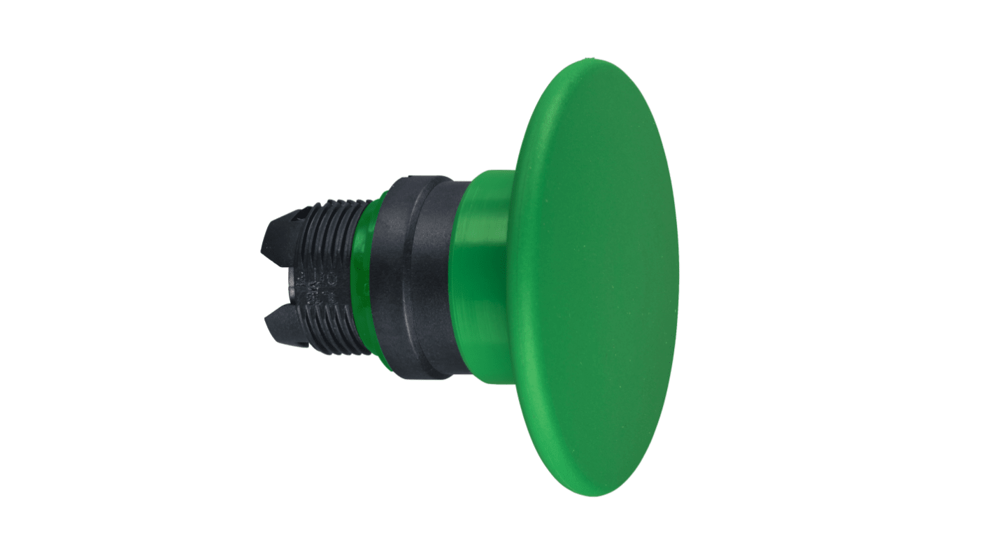 Attuatore pulsante instabile verde a fungo Schneider Electric, diametro foro 22 mm, protezione IP66/IP67/IP69K, serie Harmony XB5.