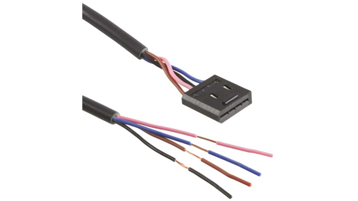 Cavo e connettore Omron EE-1010 2M per fotomicrosensore, lunghezza 2m, tensione 50 V c.c., corrente 3 A, temperatura -10/+75 °C.
