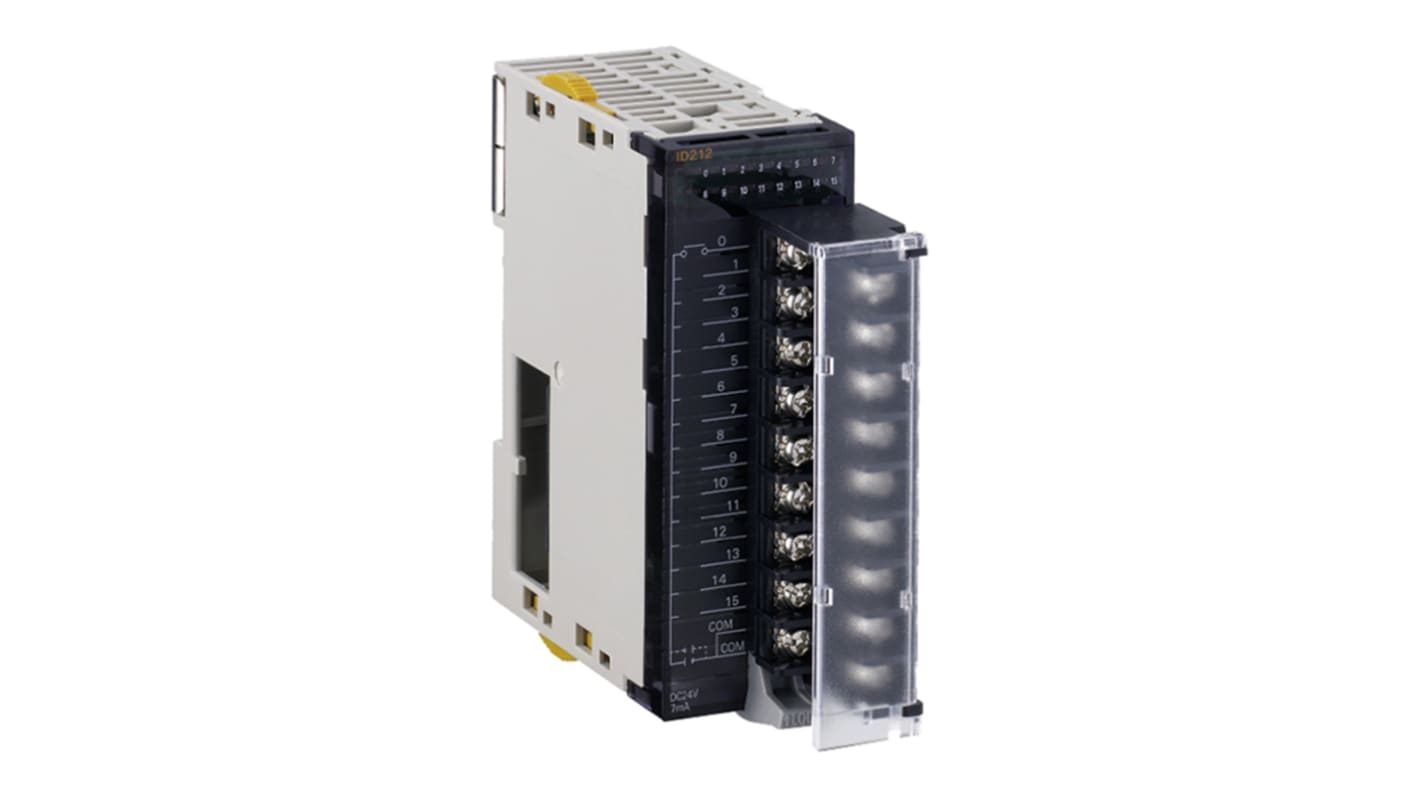 Modulo I/O Omron CJ1WID212 per PLC serie IB, 16 ingressi tensione, dimensioni 95,4 x 31 x 89 mm, montaggio su rack.