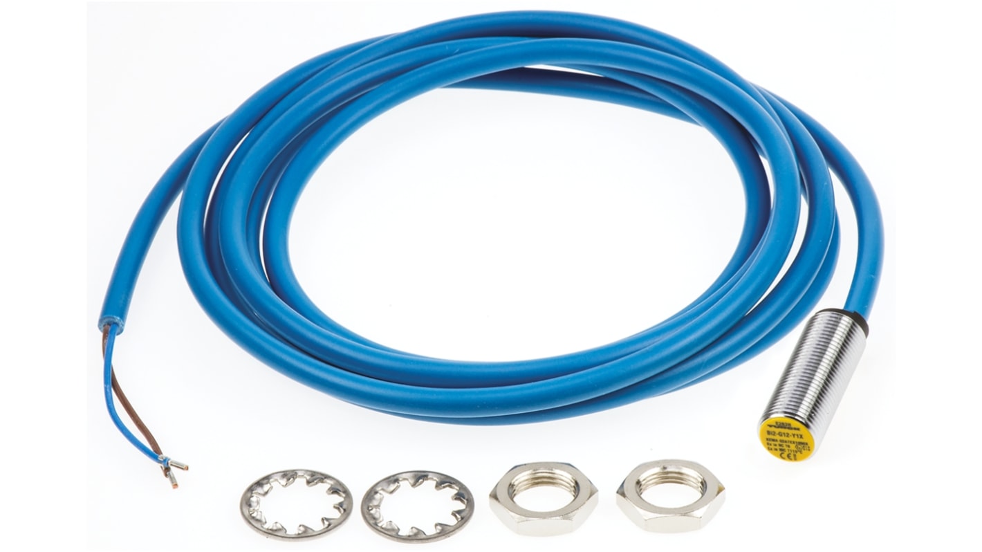 Sensore di prossimità cilindrico Turck Bi2-G12-Y1X, M12 NAMUR, rilevamento 2 mm, IP67, cavo 2 m incluso.