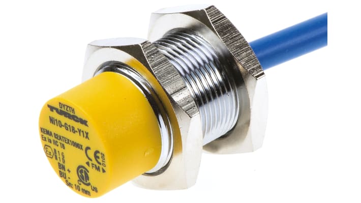 Sensore di prossimità Turck Ni10-G18-Y1X, cilindrico M18, NAMUR, IP67, rilevamento 10 mm, montaggio non a filo.
