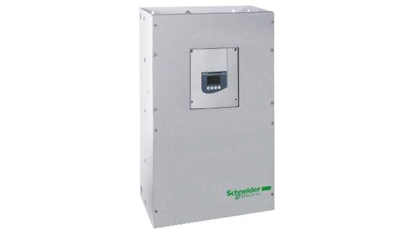 Schneider Electric ATS48C41Y, soft starter 3 fasi, potenza 400 kW, corrente 410 A, montaggio compatto, dimensioni 400x670x300 mm.