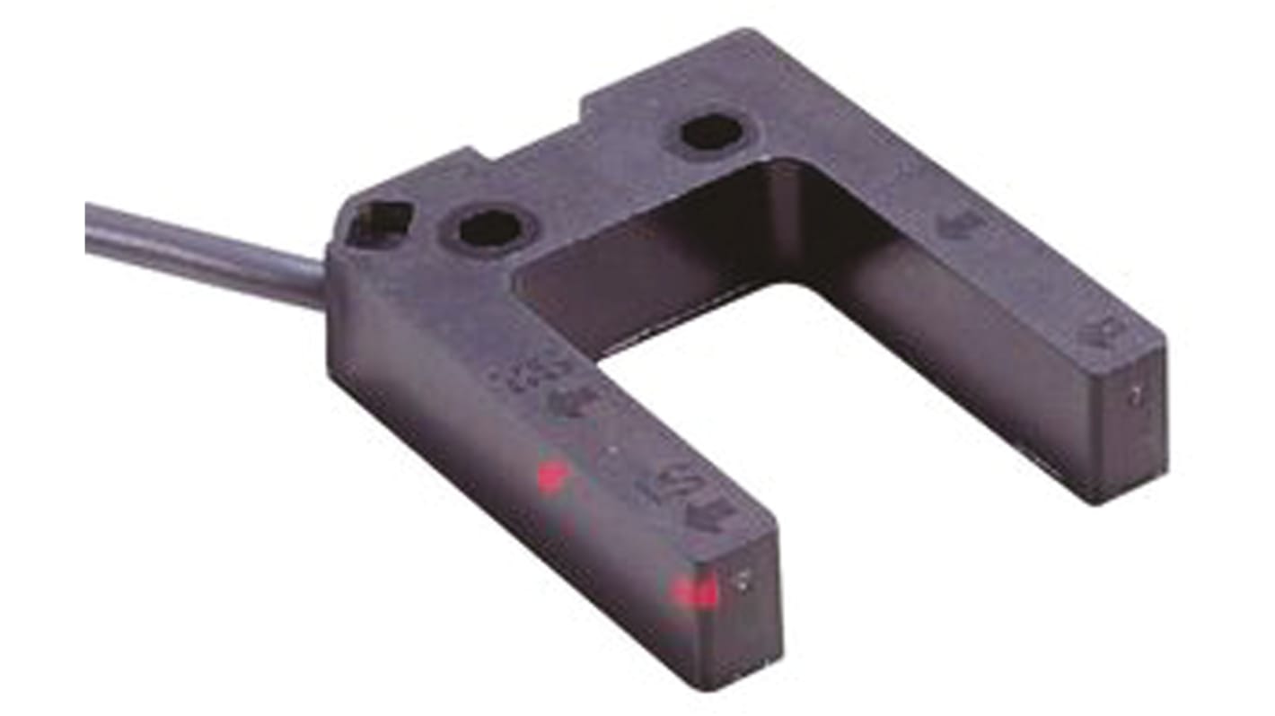 Omron E3Z-G62-M3J, sensore fotoelettrico a forcella con rilevamento di 25 mm, uscita NPN, grado di protezione IP64.