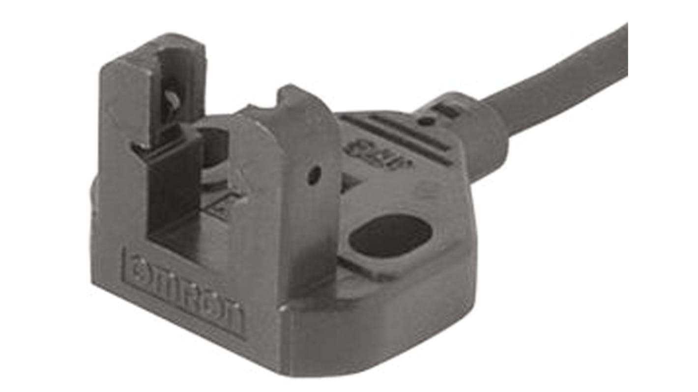 Sensore fotoelettrico NPN Omron EE-SX771, alimentazione 5-24 V c.c., temperatura -25/+55 °C, cavo 2 m, grado di protezione IP60.