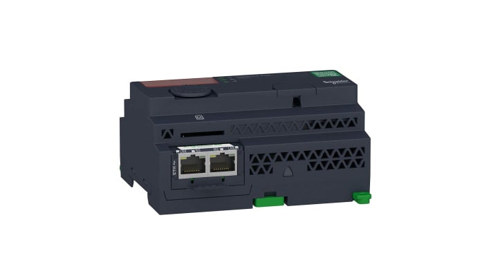 Interruttore a pulsante Schneider Electric ZBRN1, gateway wireless con display a 7 segmenti e 8 LED indicatori.