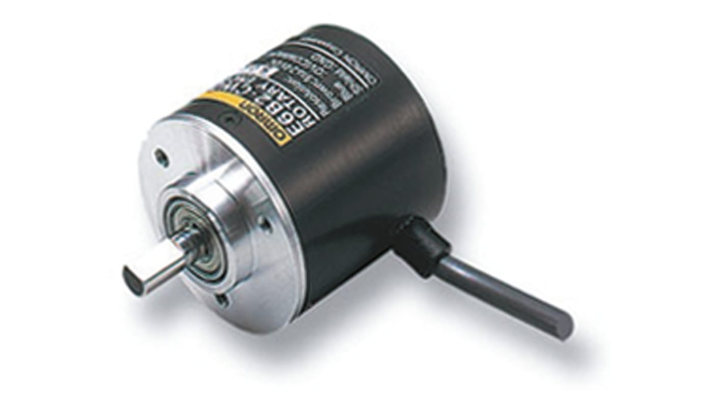 Encoder assoluto Omron E6C3-AG5B, 360 impulsi/giro, PNP, IP65, 12-24 V c.c., diametro albero 8 mm, altezza 58 mm.