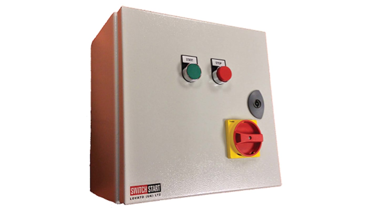 Starter stella-triangolo manuale Lovato SDSI22415, 22 kW, 400 V, contenitore in acciaio, IP65, dimensioni 300x300x200 mm.