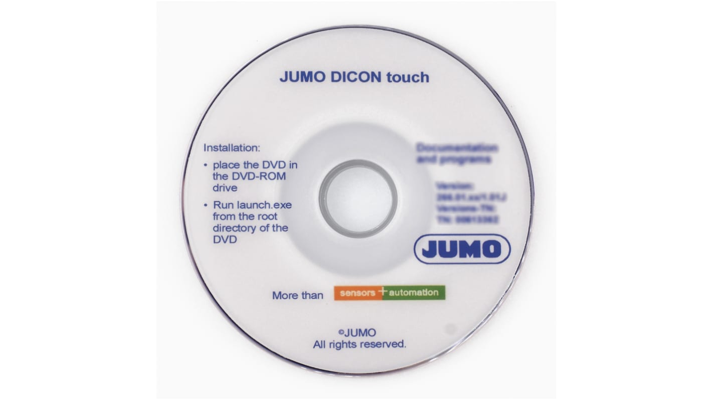 Software Jumo DICON touch per controllo temperatura, compatibile con Windows 7 e XP, con interfaccia grafica TFT a colori.