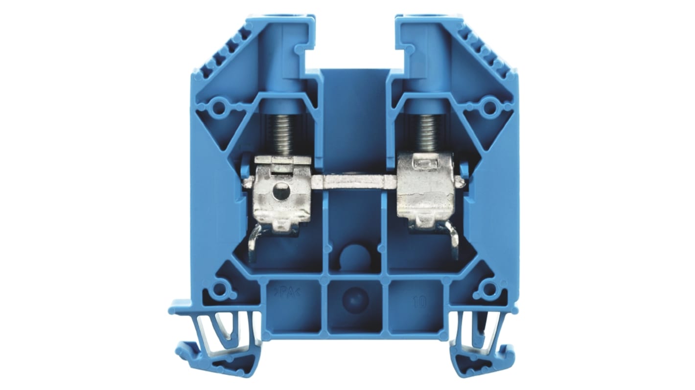 Morsettiera passante Weidmüller 1020480000 Blu, livello Singolo, 101A. Tecnologia con morsetto per collegamento, resistente a 120 °C. Ideale per montaggio su guide DIN.