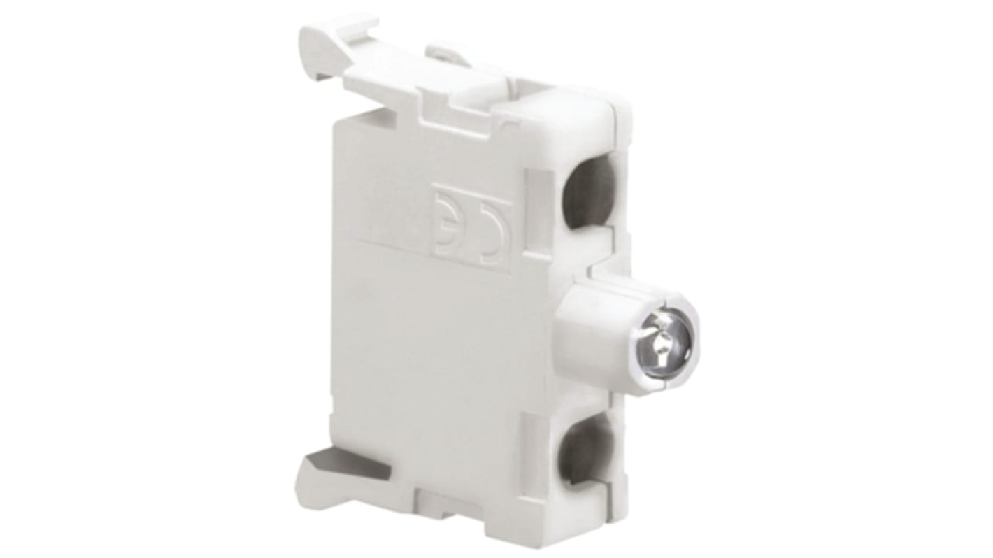 Blocco contatti luminoso LED verde Lovato LPXLPBB3, per pulsanti da 22 mm, tensione 12-30 V, terminali a vite.