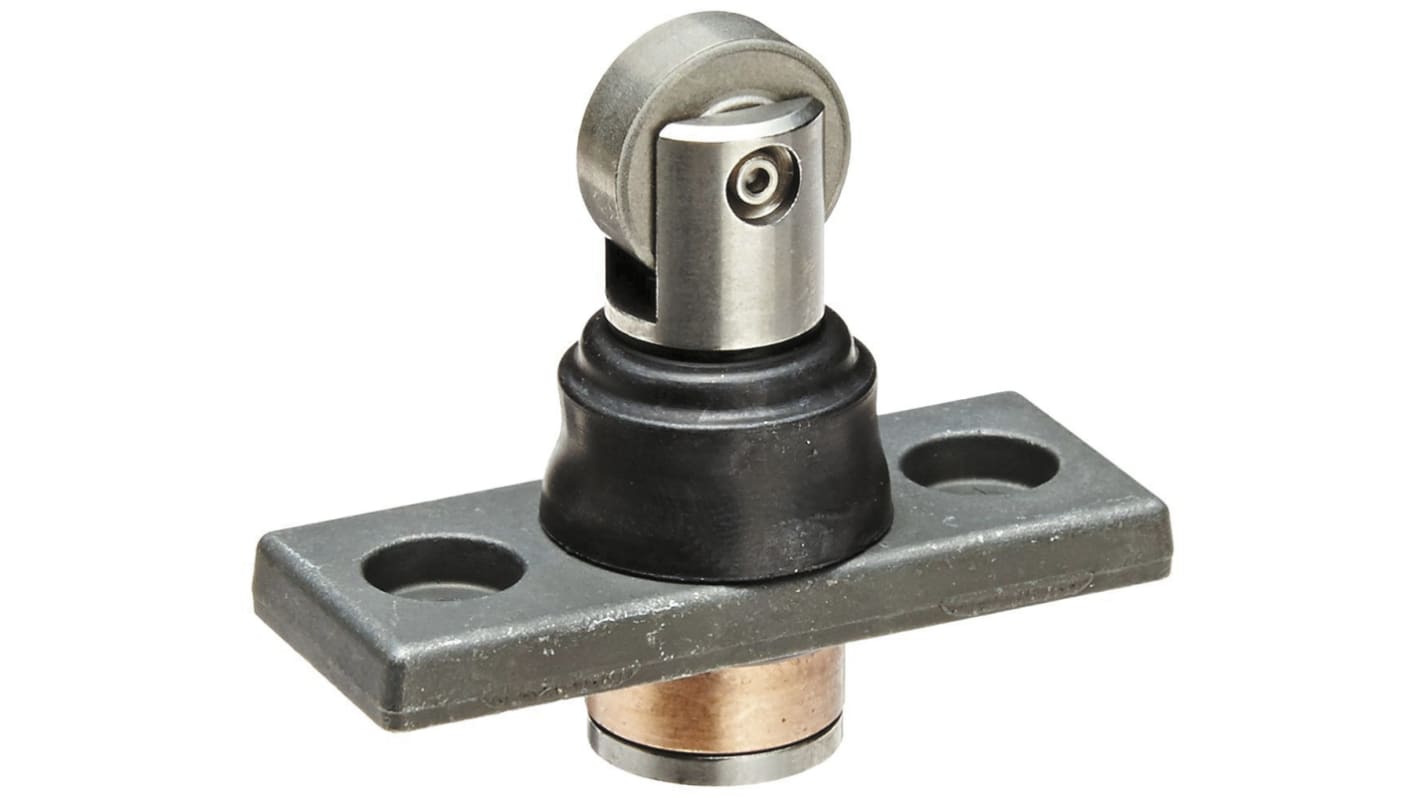 Interruttore di fine corsa Omron D4C0032, tasto a rotella, IP67, dimensioni 28.6x40x16 mm, operatività da -10 a +70 °C.