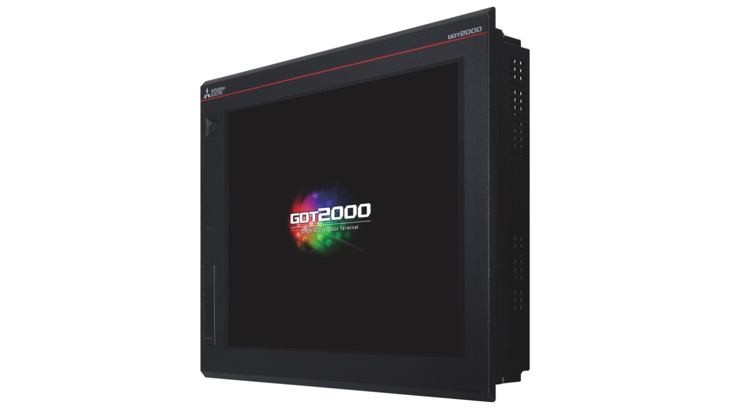 Mitsubishi Electric GT2715-STBD, display HMI touch screen 15", risoluzione 800 x 600, IP67F, dimensioni 300 x 397 x 60 mm.