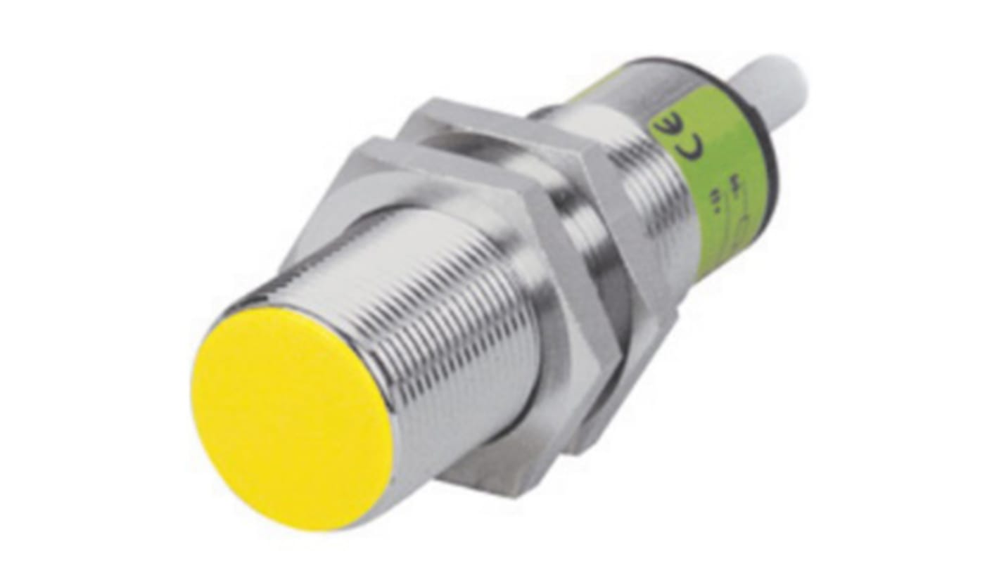 Sensore di prossimità cilindrico NPN Turck Bi5U-M18-AN6X, rilevamento 5 mm, IP67, montaggio a filo, temperatura -30/+85 °C.
