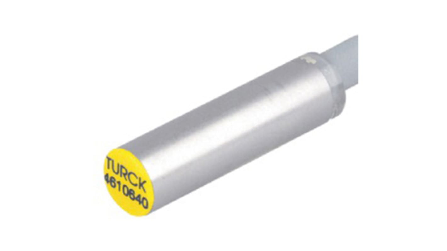 Sensore di prossimità cilindrico PNP Turck BI 2-EH6.5K-AP6X, rilevamento a 2 mm, alimentazione 10-30 V c.c., IP67.