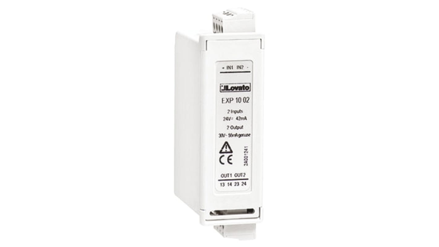 Modulo logico Lovato EXP1008 per DMG e RGK, con 2 ingressi digitali e 2 uscite relè, 5 A a 250 V c.a.