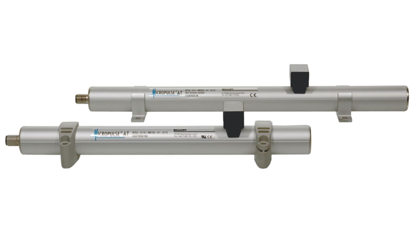 Trasduttore lineare BALLUFF BTL6-A110-M0200-A1-S115, tecnologia magnetostrittiva, corsa 200 mm, IP65, dimensioni 37x60x346 mm.