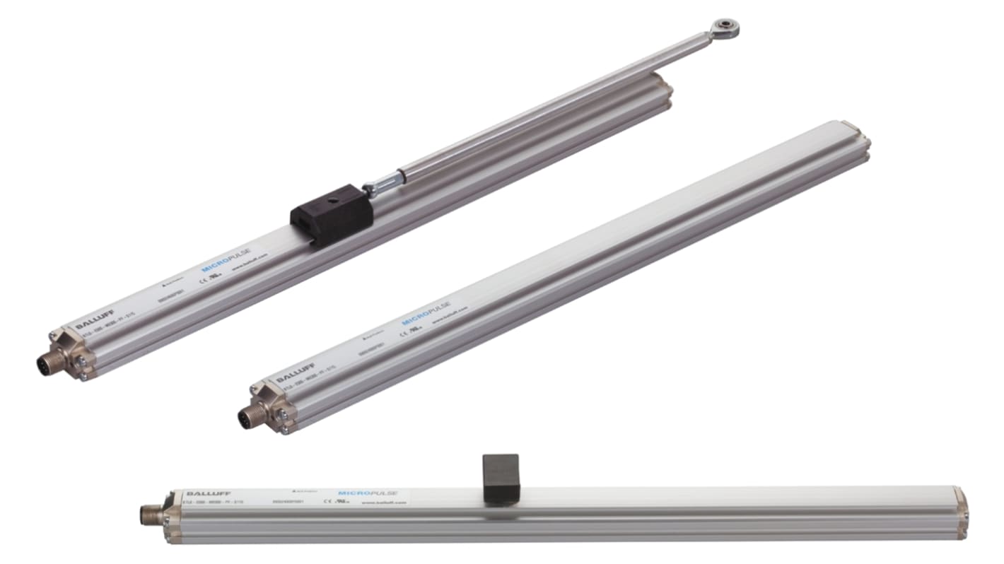 Trasduttore lineare BALLUFF BTL6-E500-M0200-PF-S115, tecnologia magnetostrittiva, corsa 200 mm, IP67, dimensioni 19.5x56x300 mm.