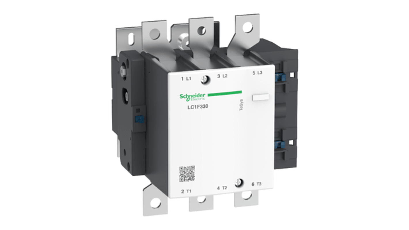 Contattore Schneider Electric LC1F330N7, 3 poli, corrente 330 A, tensione 415 V, dimensioni 206x213x219 mm.
