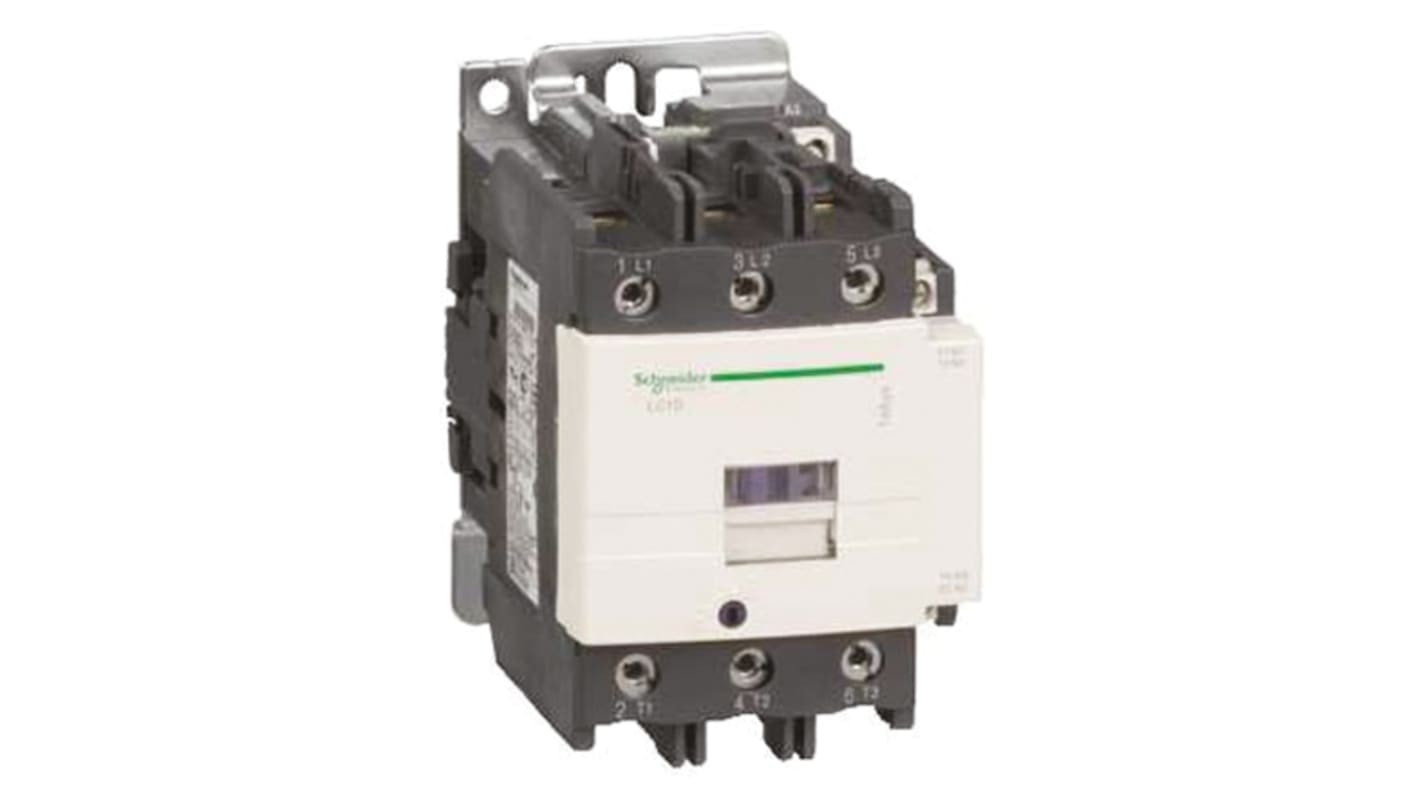 Contattore Schneider Electric LC1D95P5, 3 poli, 95 A, 230 V c.a., dimensioni 85x127x130 mm, per sistemi di controllo motore.