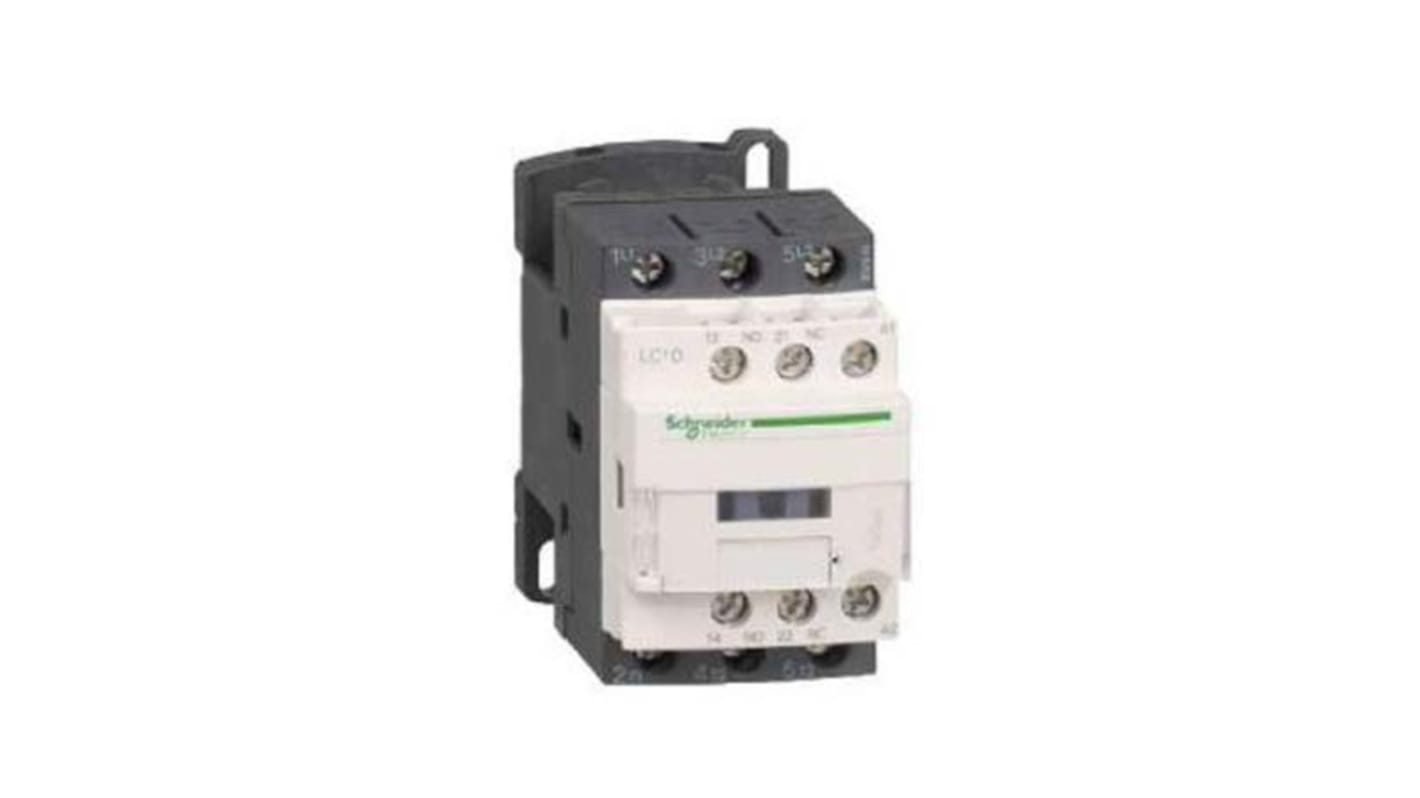 Contattore Schneider Electric LC1D256U7, 3 poli, 3 NO, 25 A, montaggio su piastra, dimensioni 85x45x92 mm.
