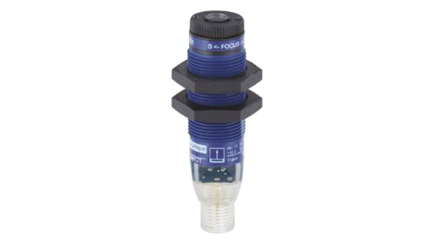 Sensore fotoelettrico cilindrico Telemecanique Sensors XUBLAKCNM12T, rilevamento fino a 30 m, IP67, temperatura -10/+45 °C.
