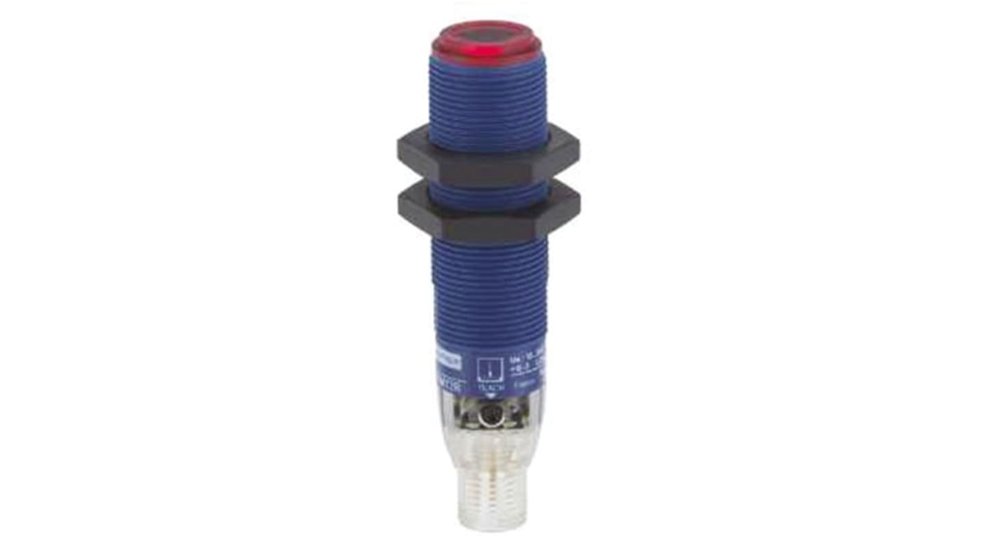 Sensore fotoelettrico cilindrico Telemecanique Sensors XUBLAPCNM12R, rilevamento fino a 30 m, uscita PNP, IP67.