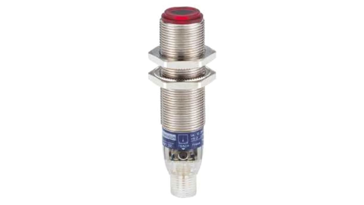 Sensore fotoelettrico cilindrico Telemecanique Sensors XUBLBPCNM12R, rilevamento fino a 30 m, uscita PNP, IP67.